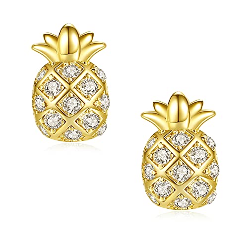 14K Vergoldet Ananas Ohrstecker Ohrringe für Damen von Zevmi