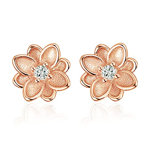 Rose Gold Blumenohrstecker - Schöne und stilvolle Blumenohrstecker für Frauen Schmuck Geschenk von Zevmi