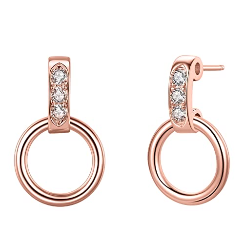 Roségold Kreis Zirkonia Ohrstecker für Damen von Zevmi