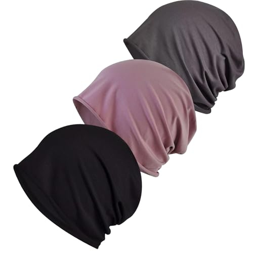 ZexJpr 3 Stück Beanie Damen, Chemo Kopfbedeckung Damen, Kopfbedeckung Chemon, Weicher Turban für Krebs und Haarausfall für Männer und Frauen von ZexJpr