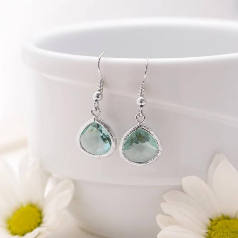 Silber Erinite Kristall Ohrringe Eleganter Brautschmuck Silber Erinite Kristall Ohrringe Eleganter Brautschmuck von ZeyJewel