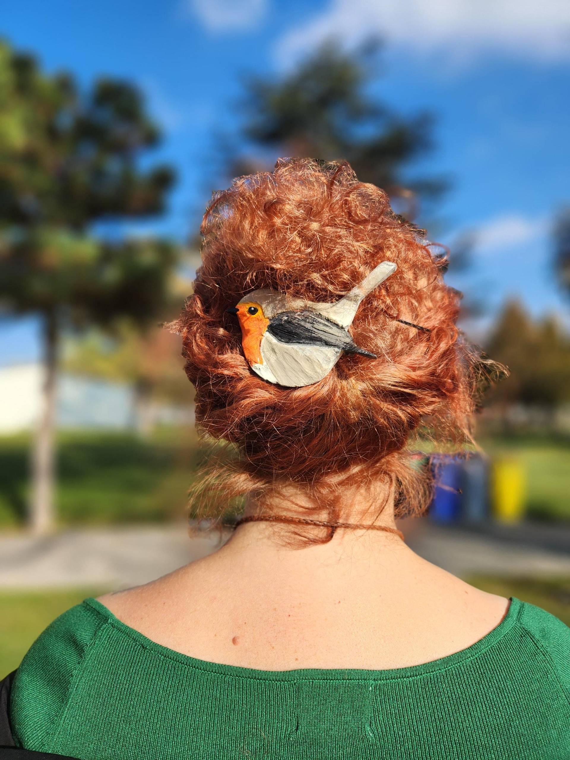 Haarspange Rotkehlchen | Handgefertigtes Holzaccessoire Haarspange Rotkehlchen | Handgefertigtes Holzaccessoire von Zeynels