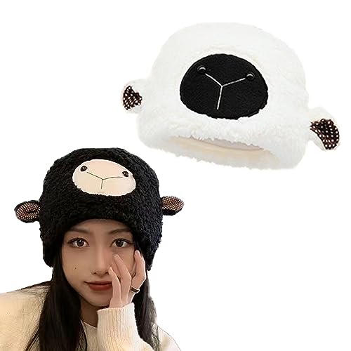 ZffXH 2-Pack Tier Ohr Lamm Schaf Beanie Hut Winter Fleece Fuzzy Tier Hut Halloween Nett Entzückend von ZffXH