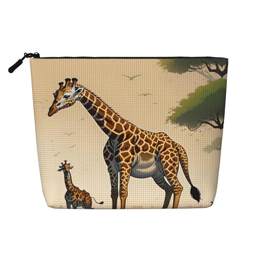 ZhRiYan Make-up-Tasche aus künstlichem Hanf für Mutter und Kind, vielseitiger Reise-Kulturbeutel, wiederverwendbarer Kosmetik-Organizer mit Reißverschlusstasche, Schwarz, Einheitsgröße, Schwarz von ZhRiYan