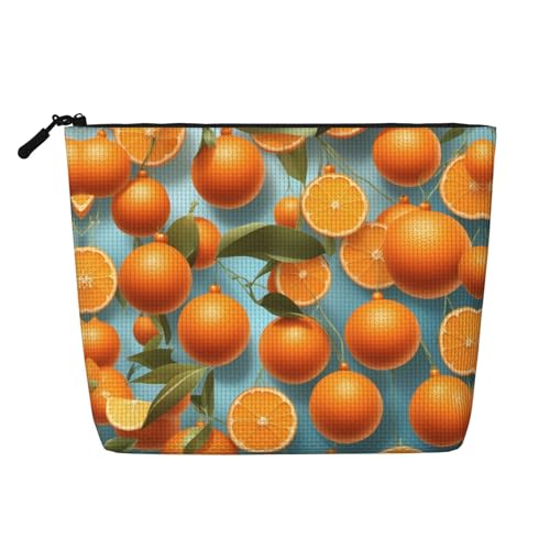ZhRiYan Many Delicious Oranges Make-up-Tasche aus künstlichem Hanf, vielseitiger Reise-Kulturbeutel, wiederverwendbarer Kosmetik-Organizer mit Reißverschlusstasche, Schwarz, Einheitsgröße, Schwarz von ZhRiYan