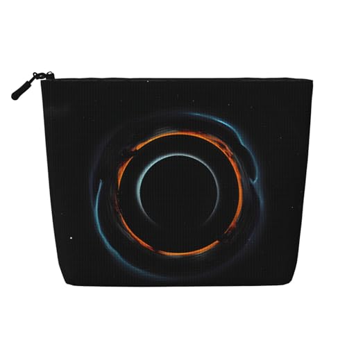 ZhRiYan Mysterious Cosmic Make-up-Tasche aus künstlichem Hanf mit schwarzen Löchern, vielseitiger Reise-Kulturbeutel, wiederverwendbarer Kosmetik-Organizer mit Reißverschlusstasche, Schwarz von ZhRiYan