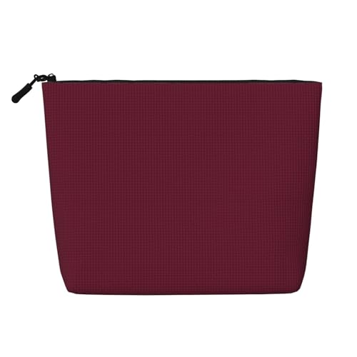 ZhRiYan Pure Wine Red Make-up-Tasche aus künstlichem Hanf, vielseitiger Reise-Kulturbeutel, wiederverwendbarer Kosmetik-Organizer mit Reißverschlusstasche, Schwarz, Einheitsgröße, Schwarz von ZhRiYan