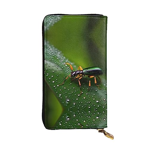 ZhRiYan Rainbows Insects Print Leather Long Clutch Wallet - Fashion Women Personalized Wallet with Coin Pocket, Black, One Size, Black, One Size, Schwarz , Einheitsgröße von ZhRiYan