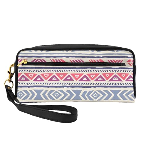 ZhRiYan Schlichtes geometrisches Blumenmuster Druck Leder kleine Make-up-Tasche - Reise-Kulturbeutel für Frauen, wiederverwendbare Kosmetiktasche mit Reißverschluss, Schwarz, Einheitsgröße, Schwarz von ZhRiYan