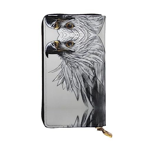 ZhRiYan Sketching an Adler Print Leder Lange Clutch Geldbörse - Mode Damen Personalisierte Geldbörse mit Münzfach, Schwarz, Einheitsgröße, Schwarz, Einheitsgröße, Schwarz , Einheitsgröße von ZhRiYan