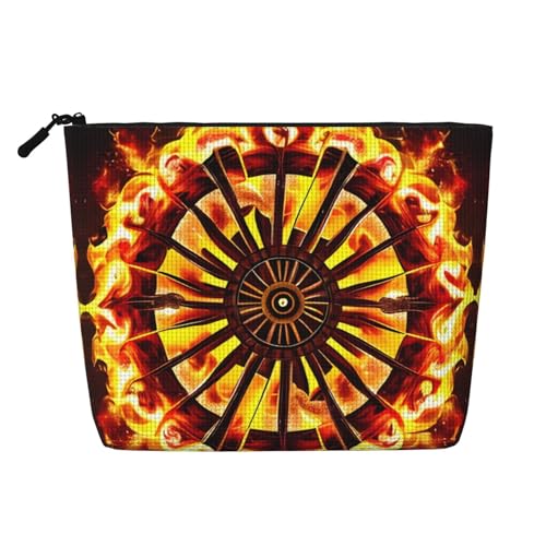 ZhRiYan Turning the Flame Make-up-Tasche aus künstlichem Hanf, vielseitiger Reise-Kulturbeutel, wiederverwendbarer Kosmetik-Organizer mit Reißverschlusstasche, Schwarz, Einheitsgröße, Schwarz von ZhRiYan
