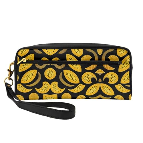 ZhRiYan Unbekannt Creatures Print Leder Kleine Make-up-Tasche - Reise-Kulturbeutel für Frauen, wiederverwendbare Kosmetiktasche mit Reißverschluss, Schwarz, Einheitsgröße, Schwarz, Einheitsgröße von ZhRiYan