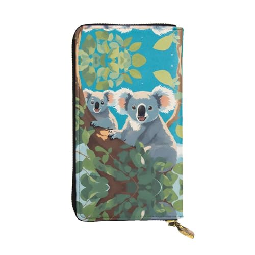ZhRiYan Zwei glückliche Koalas Print Leder Lange Clutch Geldbörse - Mode Damen Personalisierte Geldbörse mit Münzfach, Schwarz, Einheitsgröße, Schwarz, Einheitsgröße, Schwarz , Einheitsgröße von ZhRiYan