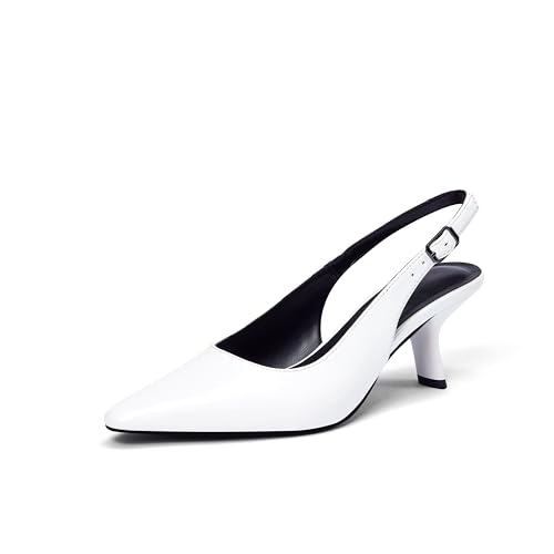 Zhabtuc Damen Pumps Slingback Sandalen Pumps für Damen Pointed Toe Slip-on Stöckelschuhe für Party Hochzeit Abschlussfeier Hohe Schuhe mit Pfennigabsatz, 42 von Zhabtuc