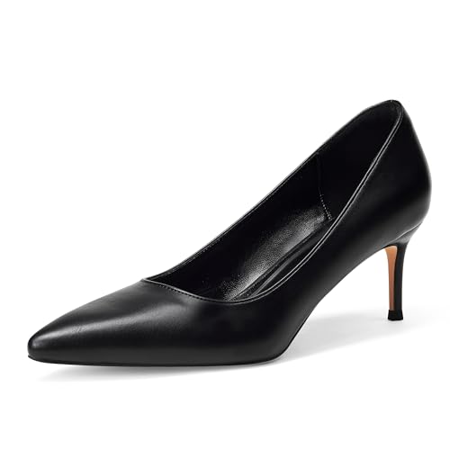 Zhabtuc Damen Pumps mit Spitzem Zehen - 6cm Absatz, Bequeme Büroschuhe, Unverzichtbare Abendschuhe, Schwarz matt, 38 EU von Zhabtuc
