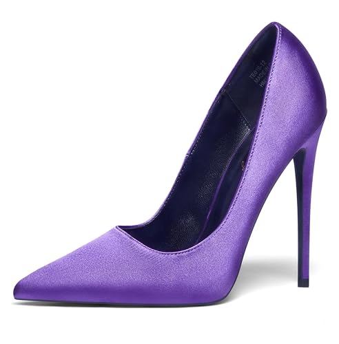 Zhabtuc Pumps Damen Schuhe Elegant und Bequem Damenschuhe Hochzeitsschuhe Stiletto High Heel, 12cm Absatz, Klassische Spitze Satin Außenmaterial,Lila Satin, 38.5 EU Zhabtuc Pumps Damen Schuhe Elegant und Bequem Damenschuhe Hochzeitsschuhe Stiletto High Heel, 12cm Absatz, Klassische Spitze Satin Außenmaterial,Lila Satin, 38.5 EU von Zhabtuc