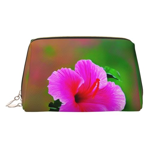 Goldfarbene Make-up-Tasche aus Leder – Hibiskusblumen-Muster, Reise-Kosmetiktasche für Damen, Reißverschluss, ideales Geschenk für Reisende, gold, Einheitsgröße Goldfarbene Make-up-Tasche aus Leder – Hibiskusblumen-Muster, Reise-Kosmetiktasche für Damen, Reißverschluss, ideales Geschenk für Reisende, gold, Einheitsgröße von ZhanGM