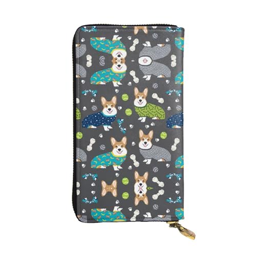 Trage Kleidung Corgi Dogs Print Leder lange Clutch Geldbörse – modisch, personalisierbar mit mehreren Kartenfächern, Reißverschlusstasche, Schwarz , Einheitsgröße Trage Kleidung Corgi Dogs Print Leder lange Clutch Geldbörse – modisch, personalisierbar mit mehreren Kartenfächern, Reißverschlusstasche, Schwarz , Einheitsgröße von ZhanGM