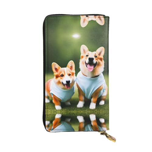 Trage Kleidung Corgi Dogs Print Leder lange Clutch Geldbörse – modisch, personalisierbar mit mehreren Kartenfächern, Reißverschlusstasche, Schwarz , Einheitsgröße Trage Kleidung Corgi Dogs Print Leder lange Clutch Geldbörse – modisch, personalisierbar mit mehreren Kartenfächern, Reißverschlusstasche, Schwarz , Einheitsgröße von ZhanGM