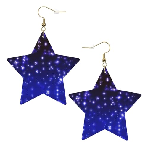 Weiße Leder-Stern-Ohrringe für Frauen – leuchtender Sternen-Druck, baumelnder Schmuck, Partygeschenke und modische Accessoires, Einheitsgröße, Leder Weiße Leder-Stern-Ohrringe für Frauen – leuchtender Sternen-Druck, baumelnder Schmuck, Partygeschenke und modische Accessoires, Einheitsgröße, Leder von ZhanGM