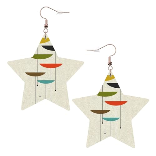 Weiße Leder-Stern-Ohrringe für Frauen – moderne Drucke, baumelnder Schmuck, Partygeschenke und modische Accessoires, Einheitsgröße, Leder Weiße Leder-Stern-Ohrringe für Frauen – moderne Drucke, baumelnder Schmuck, Partygeschenke und modische Accessoires, Einheitsgröße, Leder von ZhanGM