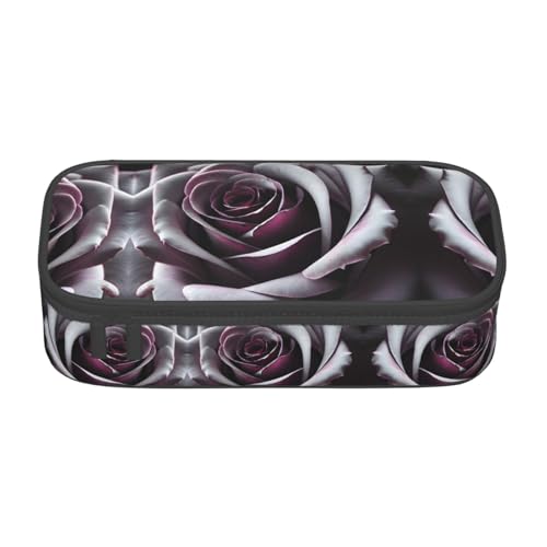 ZhanGM Federmäppchen mit abstraktem geometrischem Muster, Weltraumdruck, Mehrzweck-Stift-Organizer, Schulbedarf, Schreibwaren, Make-up und Bürogebrauch, Gotische Rose, Einheitsgröße, Schulranzen von ZhanGM