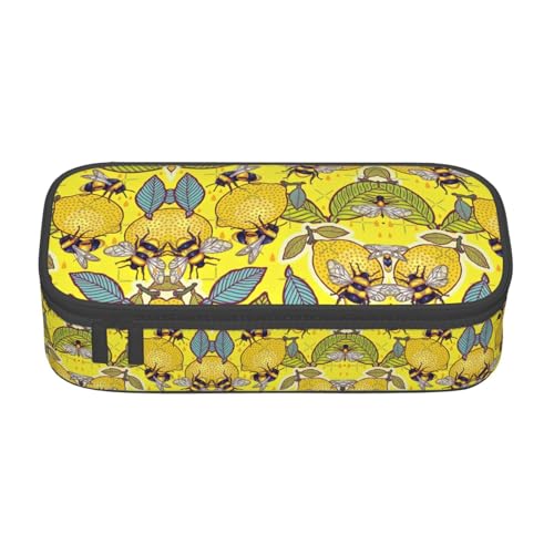 ZhanGM Federmäppchen mit pinkem Flamingo-Muster – Mehrzweck-Stift-Organizer, Schulbedarf, Schreibwaren, Make-up und Bürogebrauch, Gelbe Zitrone und Biene, Einheitsgröße, Schulranzen ZhanGM Federmäppchen mit pinkem Flamingo-Muster – Mehrzweck-Stift-Organizer, Schulbedarf, Schreibwaren, Make-up und Bürogebrauch, Gelbe Zitrone und Biene, Einheitsgröße, Schulranzen von ZhanGM