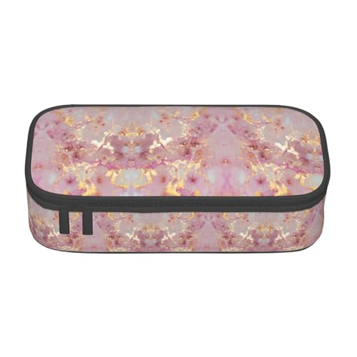 ZhanGM Federmäppchen mit rosa Marmor-Texturdruck, Mehrzweck-Stift-Organizer, Schulbedarf, Schreibwaren, Make-up und Bürogebrauch, Textur Marmor Rosa, Einheitsgröße, Schulranzen von ZhanGM
