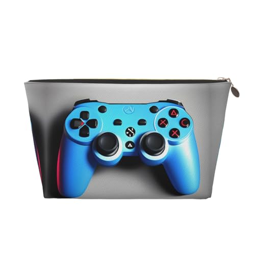 Reise-Kulturbeutel, Leder, wiederverwendbar, blau, Game-Controller, Kosmetik, Make-up, Zubehör, Organizer, Damengeldbörse mit Reißverschluss, goldfarben, gold, Einheitsgröße Reise-Kulturbeutel, Leder, wiederverwendbar, blau, Game-Controller, Kosmetik, Make-up, Zubehör, Organizer, Damengeldbörse mit Reißverschluss, goldfarben, gold, Einheitsgröße von ZhanMg