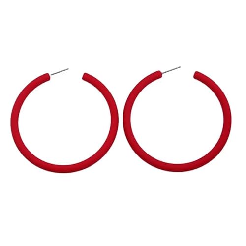 80 90er Jahre Retro Neon Creolen Mode Bonbonfarbe große Creolen für Frauen Acryl bunt Party Punk Schmuck (rot) von Zhang shine