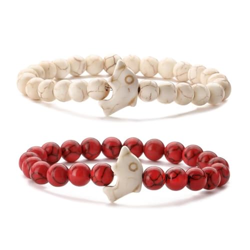 Zhang shine Delfin-Armband, Tier-Stretch-Perlenarmband, Naturstein, elastisches Freundschaftsarmband für Damen und Herren, One Size, Stein, Kein Edelstein Zhang shine Delfin-Armband, Tier-Stretch-Perlenarmband, Naturstein, elastisches Freundschaftsarmband für Damen und Herren, One Size, Stein, Kein Edelstein von Zhang shine