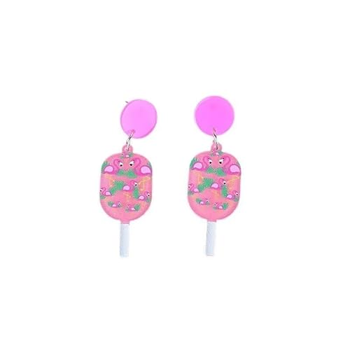 Zhang shine QDD214 Flamingo-Ohrhänger, Boho, niedlich, lustig, bunt, Sommer-Acryl-Ohrringe für Damen, Modeschmuck, Geschenk (rosa) von Zhang shine