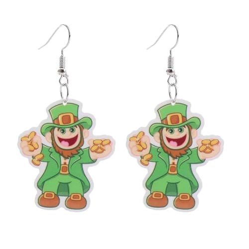 Zhang shine St. Patricks Day Ohrringe, irisches Kleeblatt, niedliches grünes Kleeblatt, Ballon, Regenbogen, Acryl, baumelnde Ohrringe, viel Glück für Frauen, Urlaubsschmuck (Stil 2) von Zhang shine