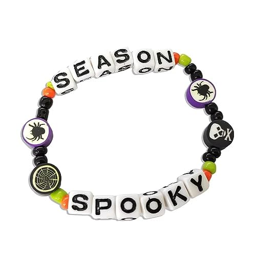 Zhang shine Stretch-Armbänder für Halloween, Buchstaben, Samen, Spinnennetz, Polymerton, stapelbar, für Damen, Halloween-Schmuck Zhang shine Stretch-Armbänder für Halloween, Buchstaben, Samen, Spinnennetz, Polymerton, stapelbar, für Damen, Halloween-Schmuck von Zhang shine