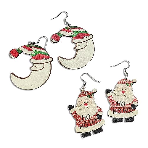 Zhang shine Weihnachtsohrringe, lustige süße Mond Weihnachtsmann Weihnachten baumeln Ohrringe für Frauen, Weihnachtsfeiern Outfit Zubehör, Geschenke für Frauen Zhang shine Weihnachtsohrringe, lustige süße Mond Weihnachtsmann Weihnachten baumeln Ohrringe für Frauen, Weihnachtsfeiern Outfit Zubehör, Geschenke für Frauen von Zhang shine