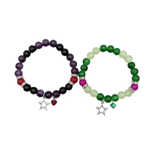 Zhang shine Y2k Passende Armbänder Gitarre Stern Rose Blume Liebe Herz Perlen Armband Freundschaft Paare für Damen Herren Valentinstag Beziehung Distanz Schmuck Geschenk (2 Stück, Stern) von Zhang shine