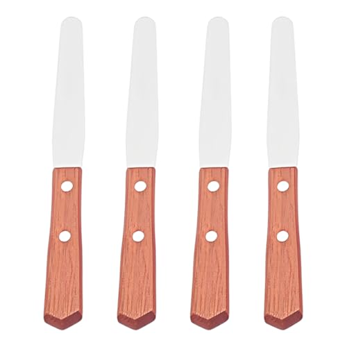 4 x Edelstahl-Spatel mit Holzgriff, Wachs-Spatel für die Haarentfernung von Frauen von ZhangJJJJJJJ
