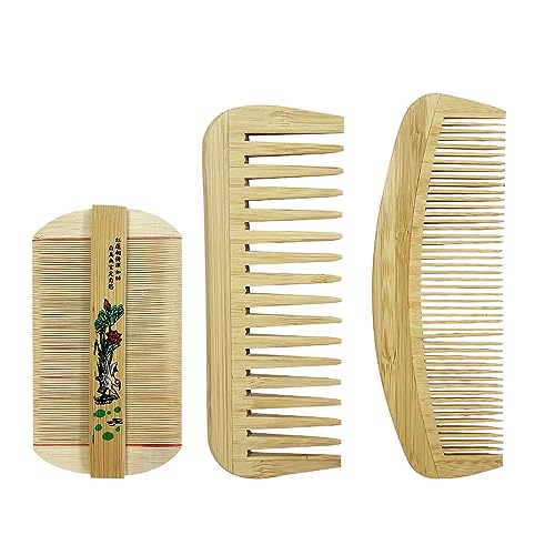 Haarkamm aus Holz, natürliche Holzkämme für Damen und Herren, breite und feine Zähne, zum Entfernen von Schuppen, 3 Stück Haarkamm aus Holz, natürliche Holzkämme für Damen und Herren, breite und feine Zähne, zum Entfernen von Schuppen, 3 Stück von ZhangJJJJJJJ