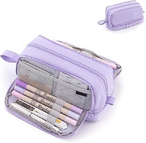 ZhangJJJJJJJ 1 x Federmäppchen mit großem Fassungsvermögen, mit Fächern, tragbares Federmäppchen, großes Schreibwaren-Organizer, für Jungen und Mädchen, violett, SIMPLE ZhangJJJJJJJ 1 x Federmäppchen mit großem Fassungsvermögen, mit Fächern, tragbares Federmäppchen, großes Schreibwaren-Organizer, für Jungen und Mädchen, violett, SIMPLE von ZhangJJJJJJJ