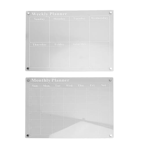 Monatliche und Wöchentliche Planungs Tafel Set Clear Acryl Dry Erase Board Zeitplan Liste Planer Kalender mit 3 Farb-Stifte von Zhangpu