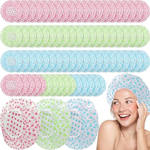 Zhangyusong 96-teiliges Set wasserdichte Kunststoff-Duschhauben für Herren und Damen, elastische wiederverwendbare Duschhauben Haarkappen Zhangyusong 96-teiliges Set wasserdichte Kunststoff-Duschhauben für Herren und Damen, elastische wiederverwendbare Duschhauben Haarkappen von Zhangyusong