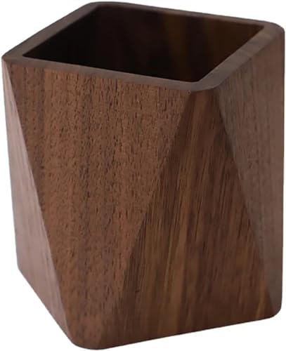 Zhangyusong Schwarzes Walnussholz-Federmäppchen, Mehrzweck-Büro-Schreibtisch-Schreibwaren-Aufbewahrungsbox, Holz-Stifthalterbecher, Büro-Schulbedarf-Aufbewahrungsbox, braun, Holz von Zhangyusong
