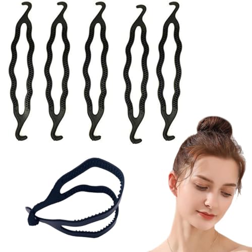 Zhangzitao Donut-Haarknotenmacher aus Kunststoff, Doppelhaken, Haarstyler, Twist-Flechtwerkzeug für Frauen, 6 Stück Zhangzitao Donut-Haarknotenmacher aus Kunststoff, Doppelhaken, Haarstyler, Twist-Flechtwerkzeug für Frauen, 6 Stück von Zhangzitao