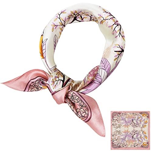 ZhaoCo 100% Natürliche Maulbeerseide Schal, 53x53cm Seidentuch Grafikdruck Klein Weich Quadratisch Seidenschal für Damen von ZhaoCo