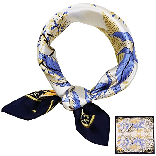 ZhaoCo 100% Natürliche Maulbeerseide Schal, 53x53cm Seidentuch Grafikdruck Klein Weich Quadratisch Seidenschal für Damen von ZhaoCo