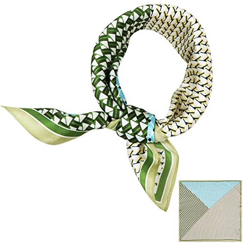 ZhaoCo 100% Natürliche Maulbeerseide Schal, 53x53cm Seidentuch Grafikdruck Klein Weich Quadratisch Seidenschal für Damen von ZhaoCo