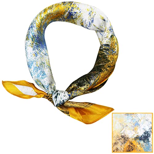 ZhaoCo 100% Natürliche Maulbeerseide Schal, 53x53cm Seidentuch Grafikdruck Klein Weich Quadratisch Seidenschal für Damen von ZhaoCo