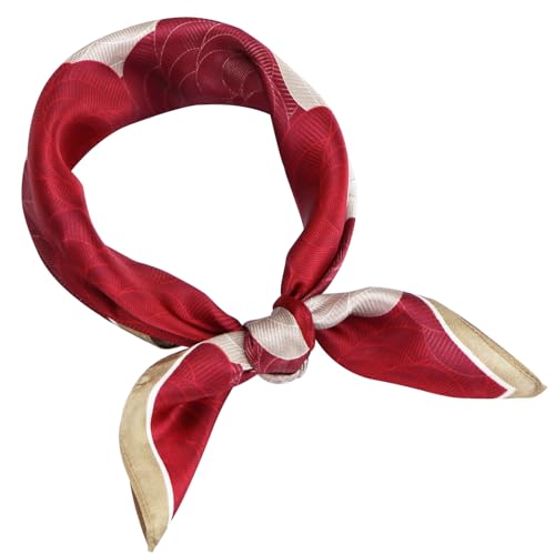 ZhaoCo 100% Natürliche Maulbeerseide Schal, 53x53cm Seidentuch Grafikdruck Klein Weich Quadratisch Seidenschal für Damen von ZhaoCo