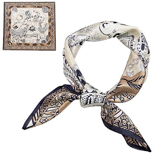 ZhaoCo 100% Natürliche Maulbeerseide Schal, 66x66cm / 26x26 Zoll Seidentuch Grafikdruck Klein Weich Quadratisch Seidenschal für Damen - 022 von ZhaoCo