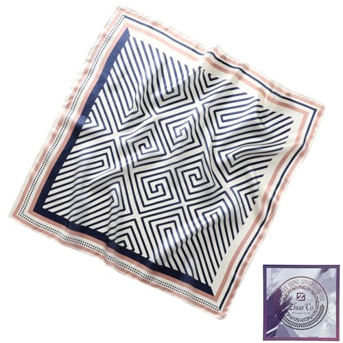 ZhaoCo 100% Natürliche Maulbeerseide Schal, 70x70cm / 27.5x27.5 Zoll Seidentuch Grafikdruck Klein Weich Quadratisch Seidenschal für Damen - 020A von ZhaoCo